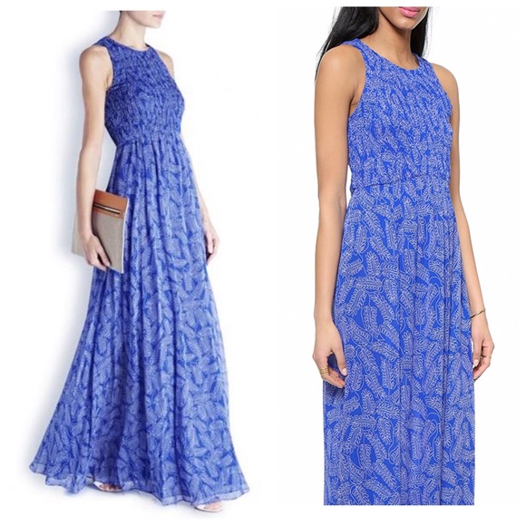 Diane Von Furstenberg Dresses & Skirts - DVF “Nirvana” smocked blue silk maxi